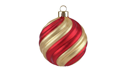 Red and Gold Swirled Christmas Ornament
