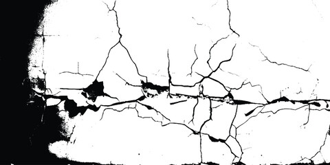 Obraz premium Black and white grunge urban texture vector with copy space. Abstract illustration surface dust and rough dirty wall background with empty template. Distress or dirt and damage effect concept - vector