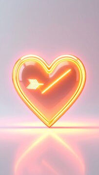 Glowing Heart with Arrow - A Symbol of Love and Affection.