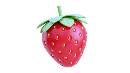 3D Render of a Cartoon Strawberry