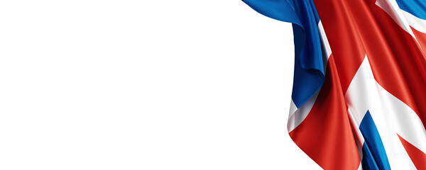 United kingdom or england flag isolated on transparent background with copy space 3D render