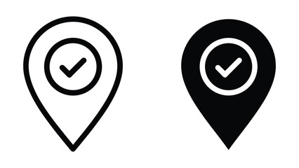 Map pin icons with check mark symbol © Jahidul
