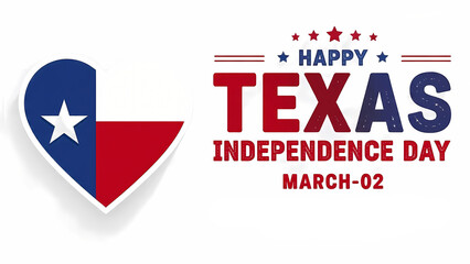 Fototapeta premium Happy texas independence day celebration with flag heart illustration suitable for social media posts, banners, invitations, and event promotions.