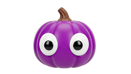 Cute Purple Pumpkin with Big Googly Eyes
