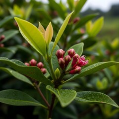 Obraz premium Nutmeg Flower Buds on Nutmeg Tree 2