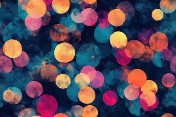 Colorful abstract design with round shapes. Seamless pattern.