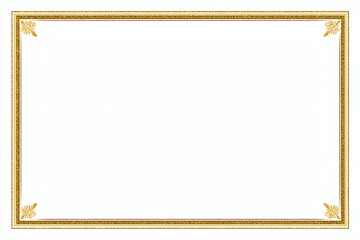 Elegant Blank Certificate or Document Frame with Golden Borders
