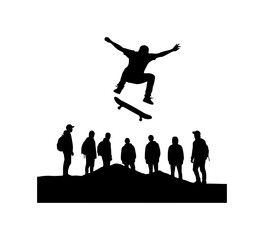 Skateboarder Performing Trick