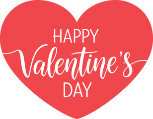 Large Red Heart With Happy Valentines Day Text In White love romance