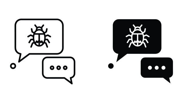 Bugs in chat bubbles representing software issues