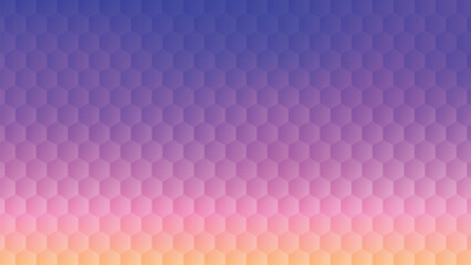 Soft purple, pink, and blue gradient abstract background with repeating hexagon pattern. Modern geometric wallpaper ideal for technology, creative design, web, and presentation use.