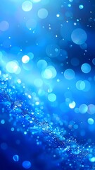 Luminous blue abstract scene with blurred lights and sparkle-like effects