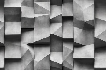 Abstract gray geometric wall paneling design. Seamless pattern.