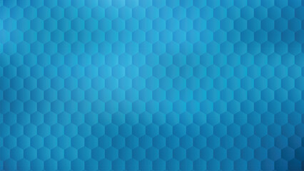 Clean cyan blue abstract background with repeating hexagon pattern and smooth gradient. Modern geometric design suitable for technology, business, and digital presentations.