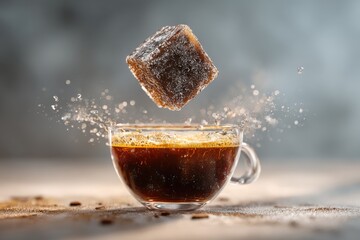 Coffee splash action kitchen photography indoor close-up beverage delight