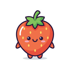 Adorable Cartoon Strawberry Character Illustration