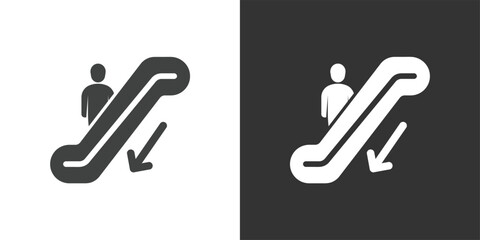 Escalator Down icon. Solid glyph series icon