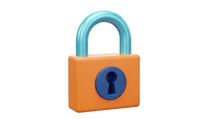 Orange and blue padlock icon