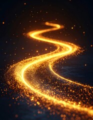 Fototapeta premium Golden Path - A Luminous Journey Through the Cosmos.