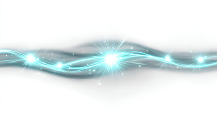 Cyan glowing neon motion lines light blue abstract trails shine effect starburst sunshine beam glow wave futuristic tech design stock illustration on white background