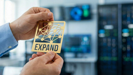 Financial high level planning concept expand growth vision in technology network innovation future strategy idea motivation success