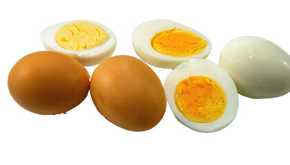 Boiled Eggs with One Cut in Half