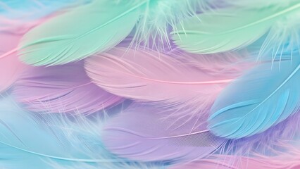 Pastel Colored Feathers Soft Texture Background for Spring and Creative Design