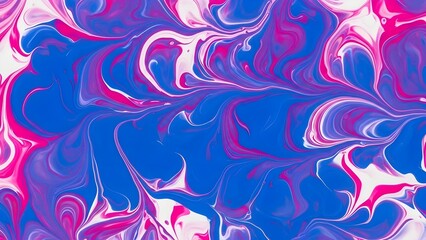 Vibrant Blue Pink Marble Abstract Fluid Art Background Texture Pattern