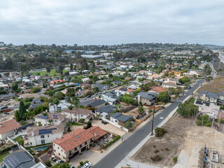 Obraz premium Aerial view of Wealthy Del Mar town in San Diego South California, USA. 