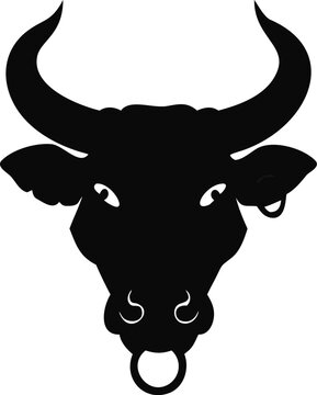 Silhouette Of A Bull Head With A Nose Ring