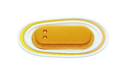 Abstract Golden Oval Shape with Textured Base and Rings