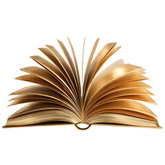Fototapeta premium Golden open book pages knowledge png