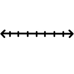 Blank double-arrow number line ideal for customizable math worksheets, teacher resources, and interactive student activities.