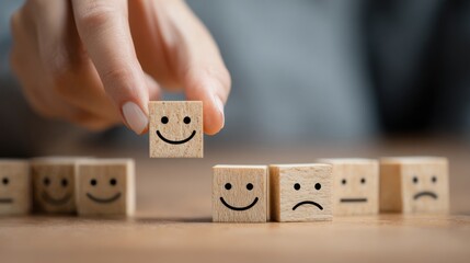 Customer feedback survey with positive emotion blocks