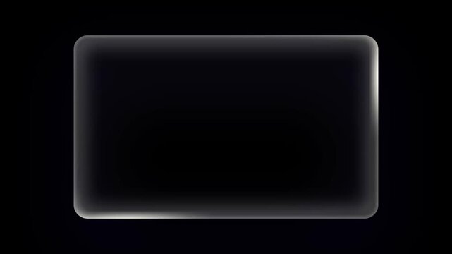 Glowing rectangular shape border frame slowly pulses with soft white light effect