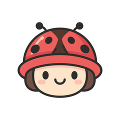 Cute Cartoon Ladybug Character Illustration