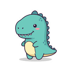 Obraz premium Adorable Cartoon Dinosaur Illustration