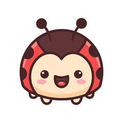 Obraz premium Adorable Cartoon Ladybug Illustration