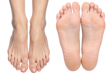 Set of human feet isolated object