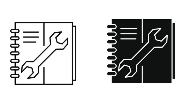Maintenance guidebook with wrench icon