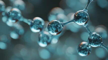 Abstract blue molecular structure science background