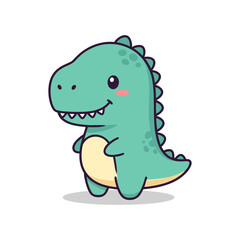 Obraz premium Adorable Cartoon Dinosaur Character Illustration