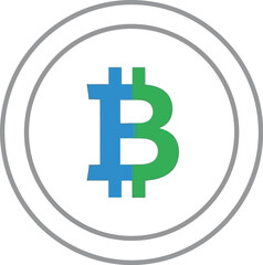 Fototapeta premium Cryptocurrency coin icon, flat vector