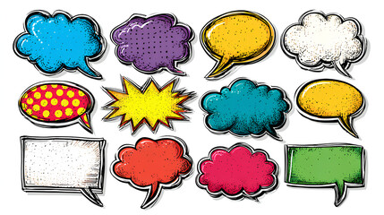 Speech bubble collection comic speech bubbles isolated speech signs stock vector on white background
