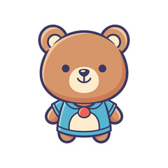 Adorable Cartoon Bear Vector Illustration