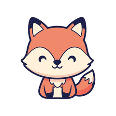 Obraz premium Adorable Cartoon Fox Illustration
