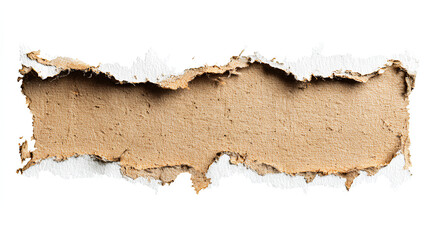 Obraz premium Vintage torn or ripped kraft paper realistic torn cardboard paper edges old torn brown paper texture on white background stock illustration