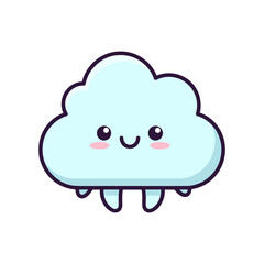 Adorable Cartoon Cloud Character Illustration