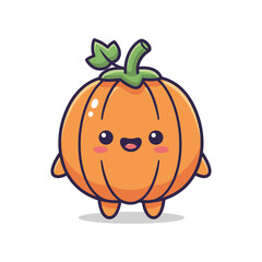 Obraz premium Adorable Cartoon Pumpkin Character Illustration