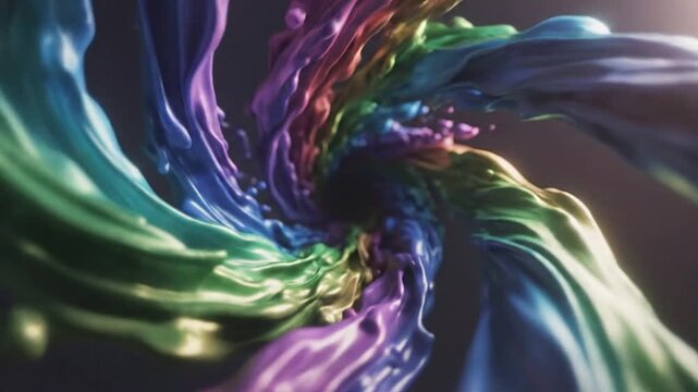 Abstract Swirl of Purple and Blue Paint